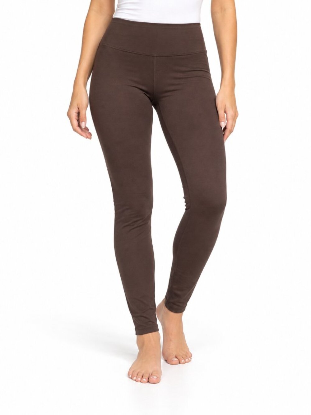 Satina Women's Dark Brown High-Rise Leggings, M